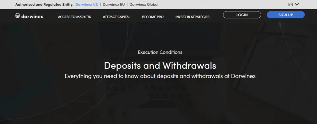 Darwinex Deposits and Withdrawals