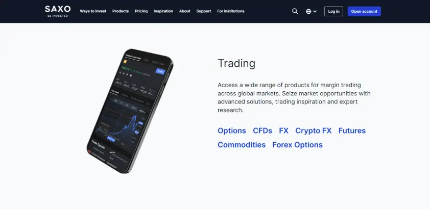 Saxo Bank Asset Classes and Products